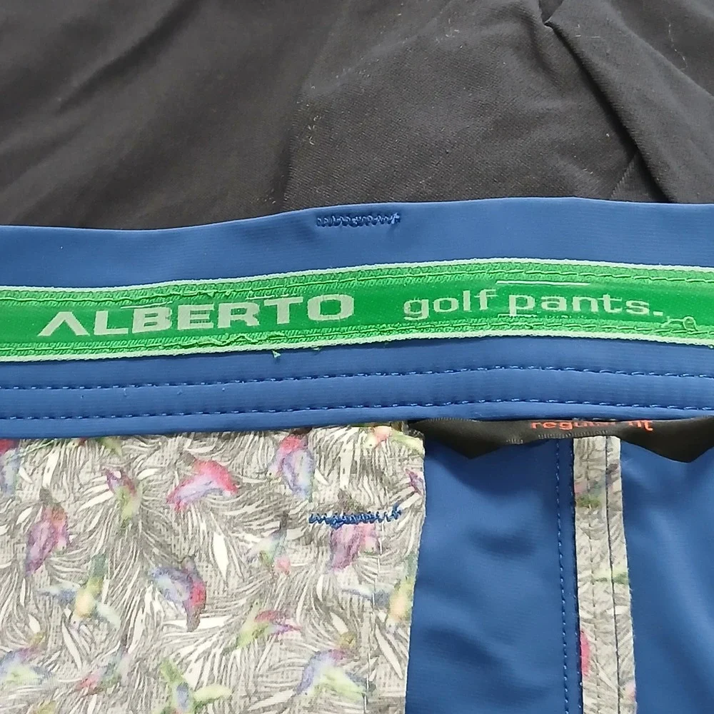 Alberto Golf Shorts Tech‎ Stretch Water Repellent Blue Men Size 36 EUC